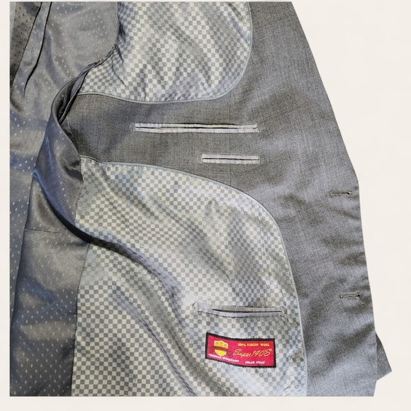 Mantoni gray Super 140’s wool blazer 54R (44R US) 2-button men’s suit jacket - Picture 8 of 10